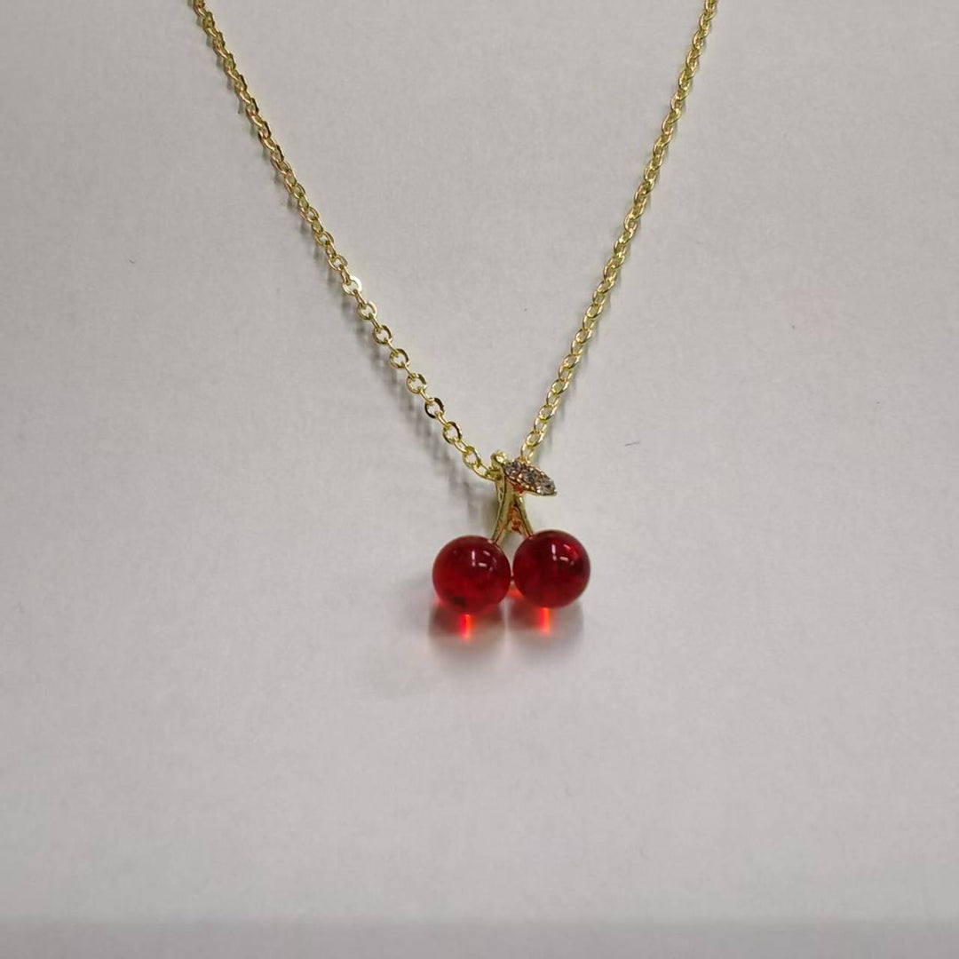 Elegantly Charming Cherry Pendant Necklace Kalsten