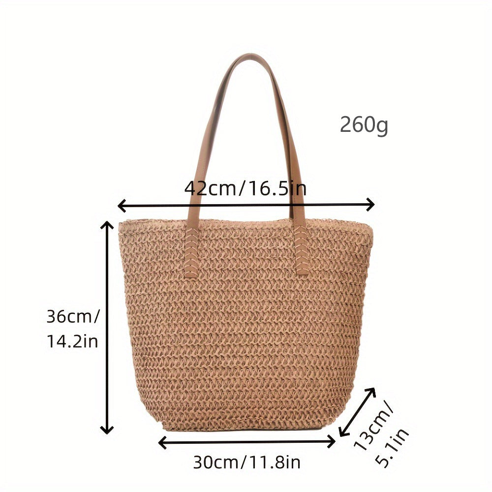 Braided shopping bag with high-quality leather handles Kalsten