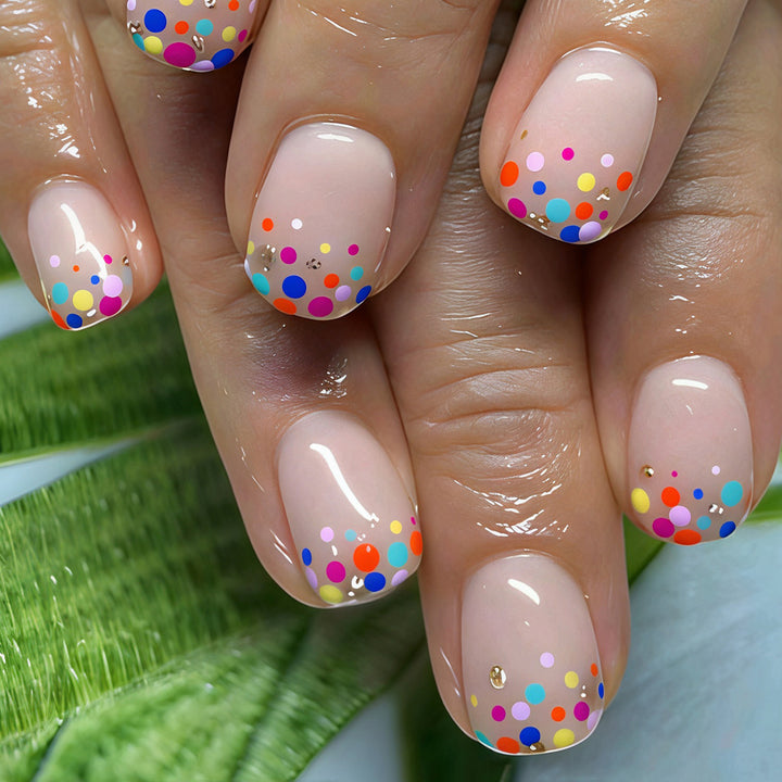 Decorative Dot Pattern Press-On Nail Art Kalsten