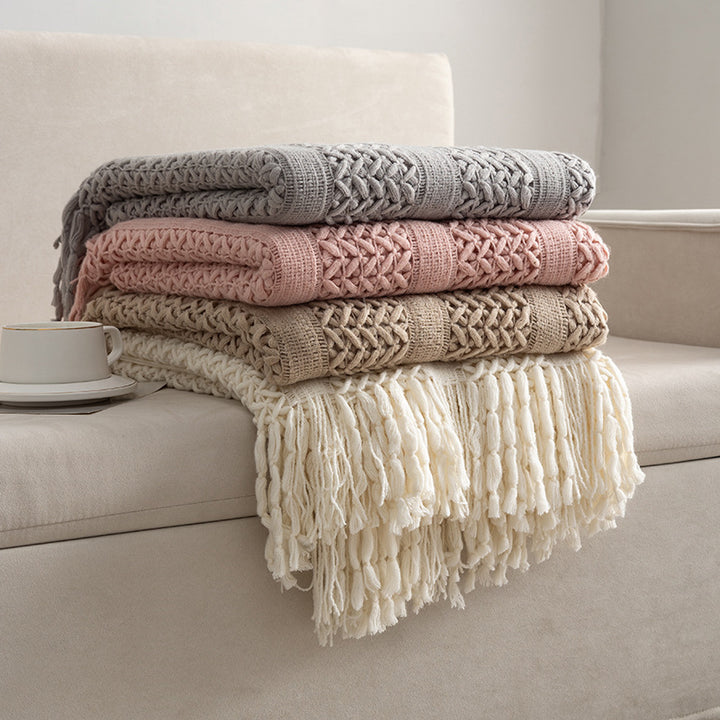 Textured Knit Throw Blanket