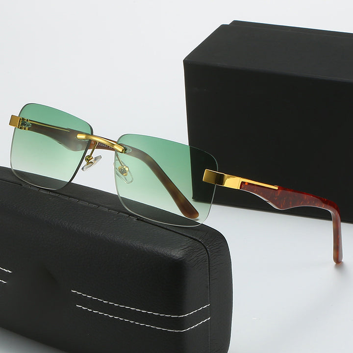 Women’s fashionable half-frame glasses with elegant metal and plastic mix Kalsten