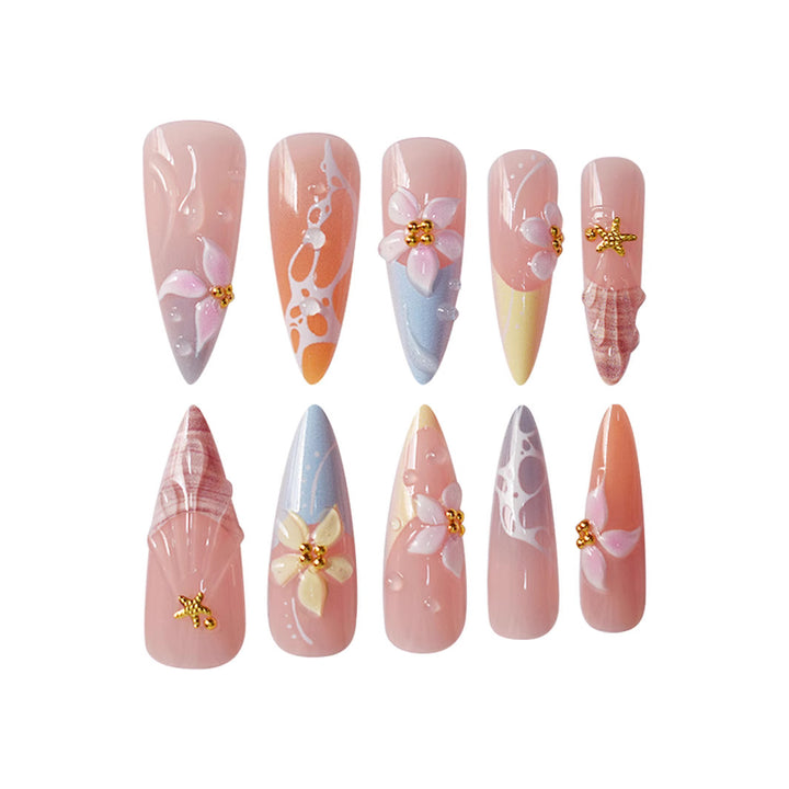 Premium Floral Art Press-On Nails Kalsten