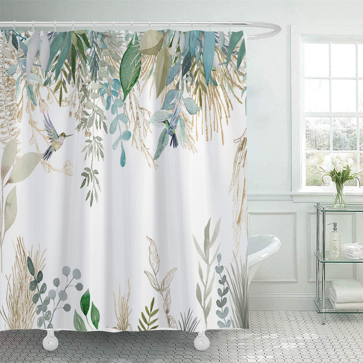 Floral Lavender Pattern Shower Curtain Kalsten