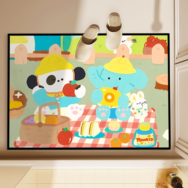 Playful Animal-Themed Decorative Bath Mat