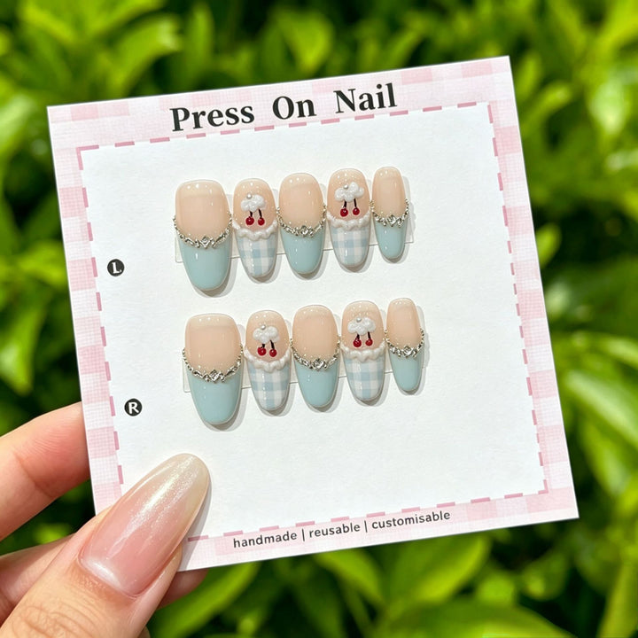 Artistic Floral Press-On Nail Set  1791773803