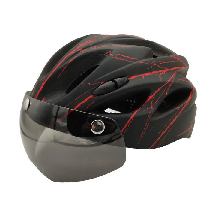 Sporty bicycle helmet with integrated visor Kalsten