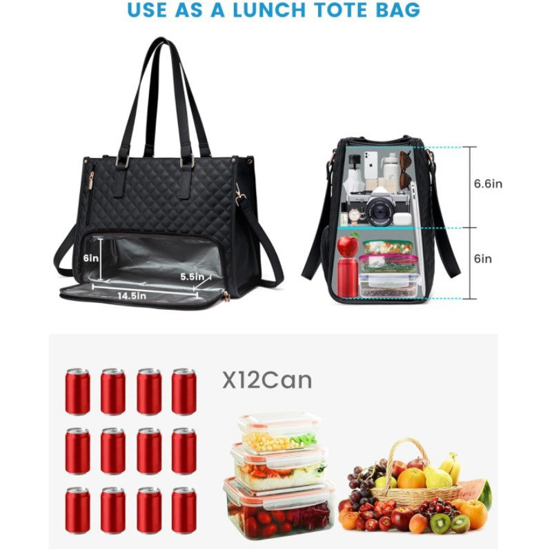 Quilted Multi-Functional Insulated Lunch Tote Kalsten