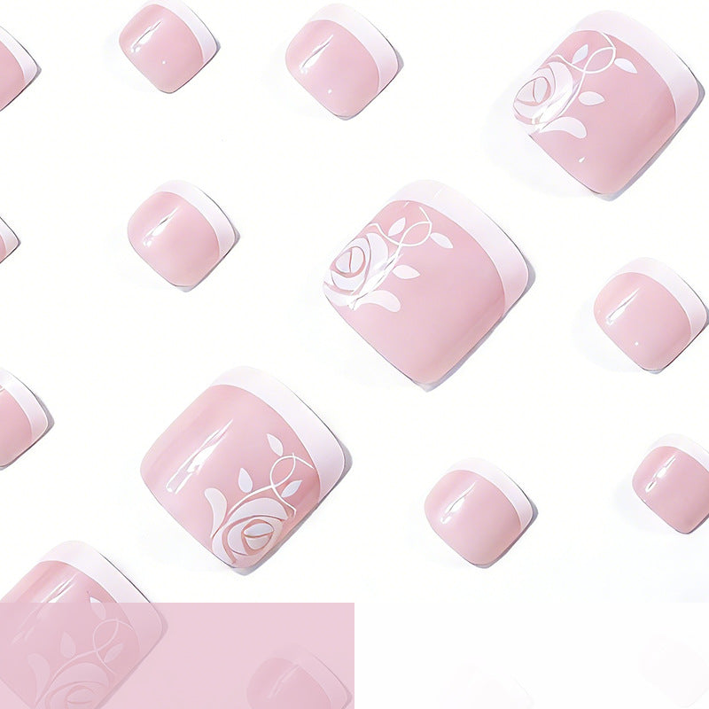 Elegant Floral Design Pedicure Enhancements Kalsten