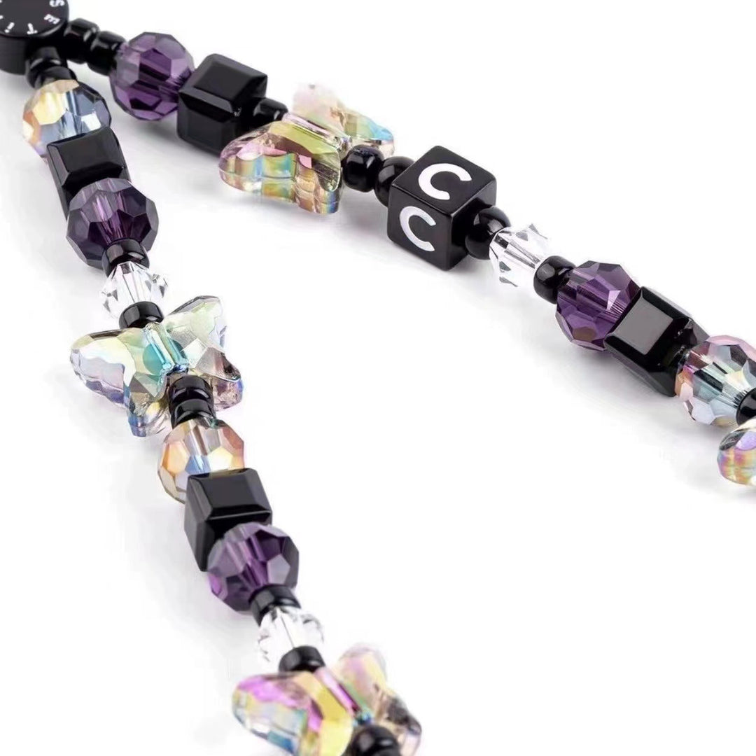 Artistic Butterfly Beaded Phone Lanyard Kalsten