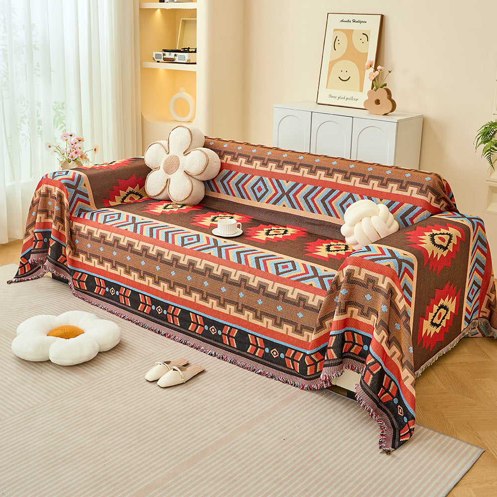Decorative Geometric Pattern Sofa Throw Blanket