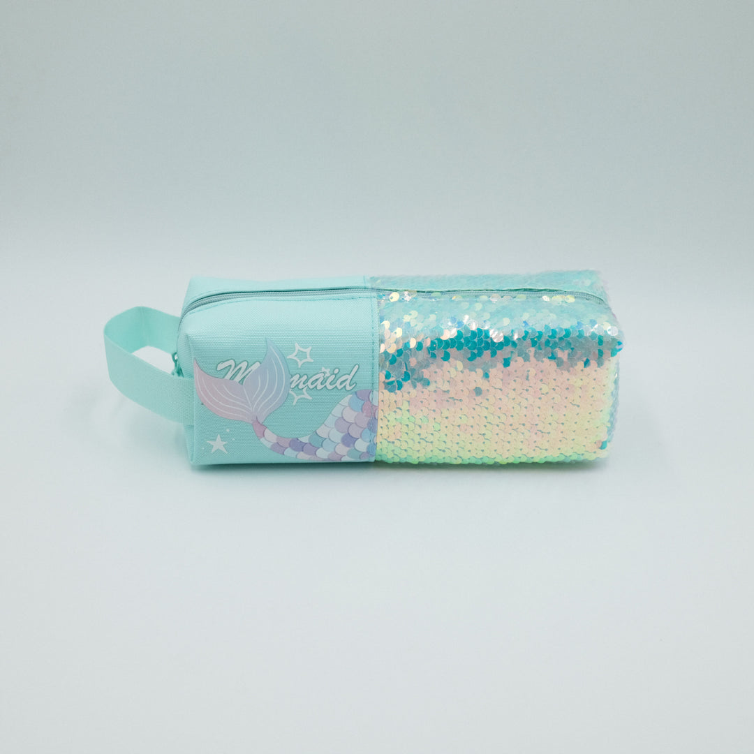 Mermaid-Themed Glitter Pencil Case