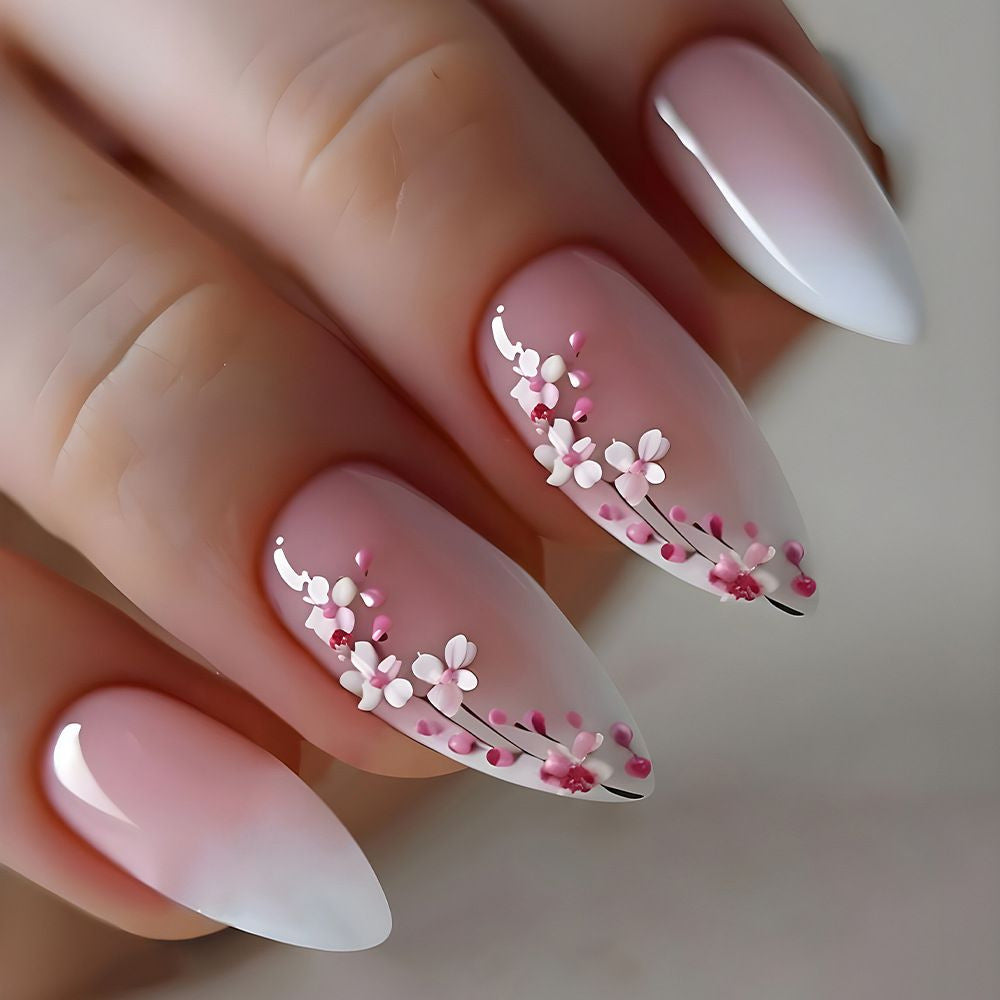 Elegant Floral Acrylic Nail Enhancements Kalsten 1789916018