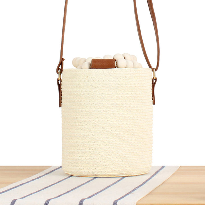 Handbag Made of High-Quality Woven Natural Material with Innovative Closure Kalsten