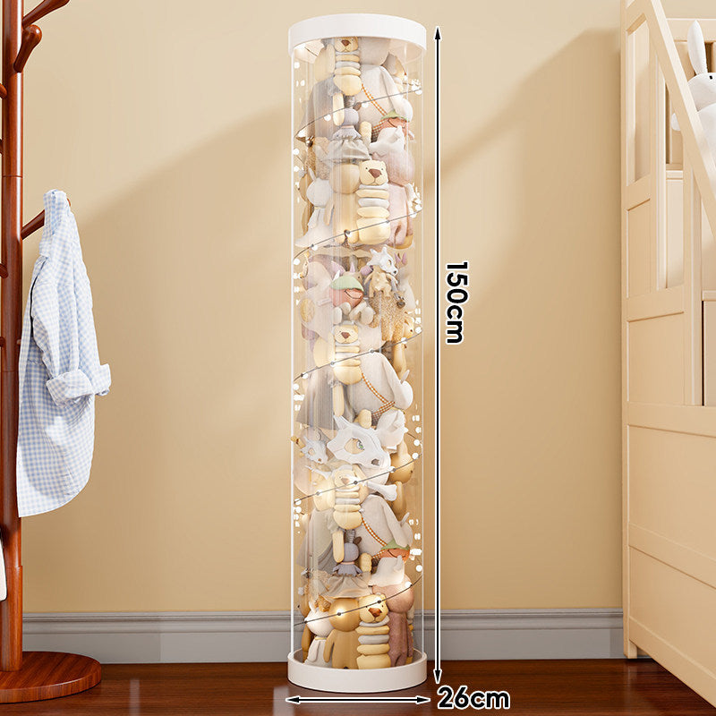 Vertical Transparent Plush Toy Storage Cylinder Organizer