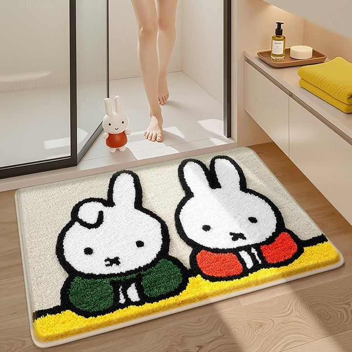 Cartoon-Themed Plush Bathroom Mat