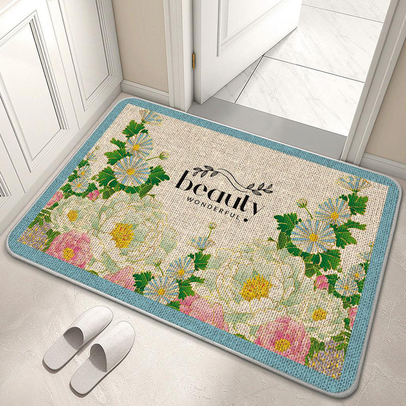 Decorative Floral Welcome Mat Kalsten