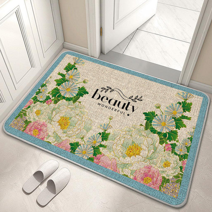 Decorative Floral Welcome Mat Kalsten