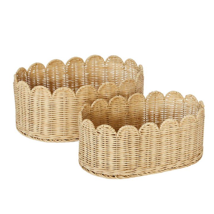 Handmade decorative basket with wavy edge Kalsten