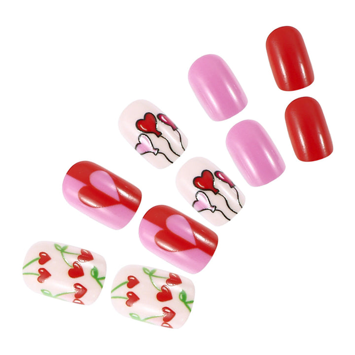 Artistic Love-Themed Press-On Nail Art Set Kalsten