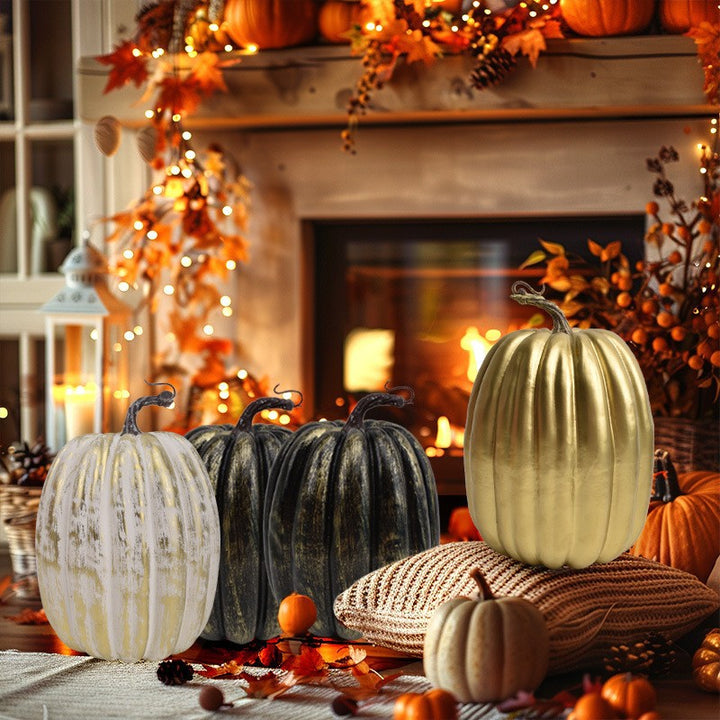 Decorative ceramic pumpkin for table and autumn decoration with glossy glaze