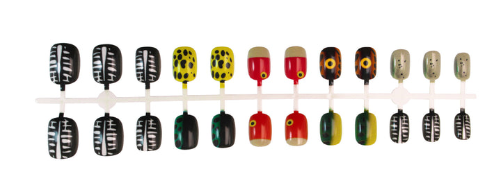 Artificial Nail Set with Creative Animal and Color Designs Kalsten