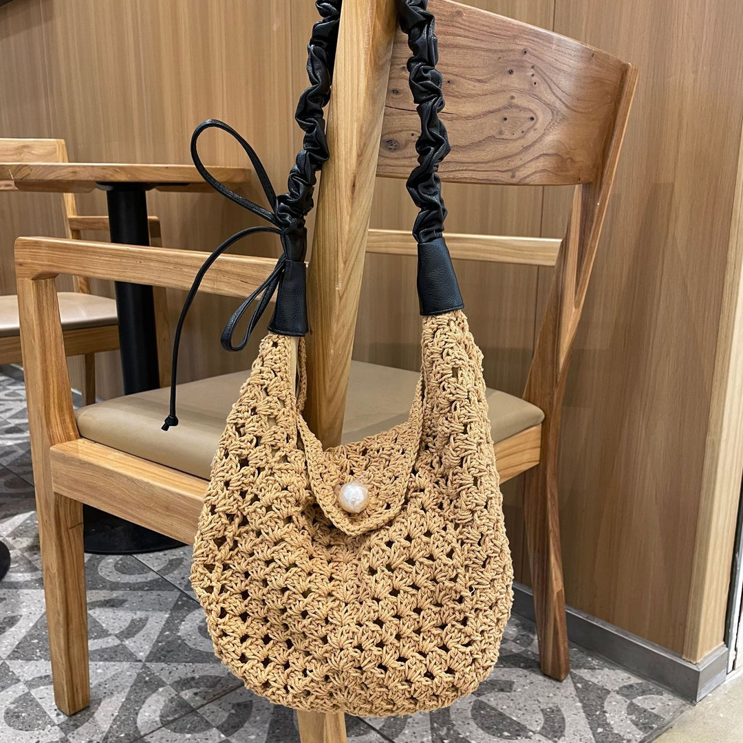Hand-knotted all-rounder bag with elegant pearl decoration Kalsten