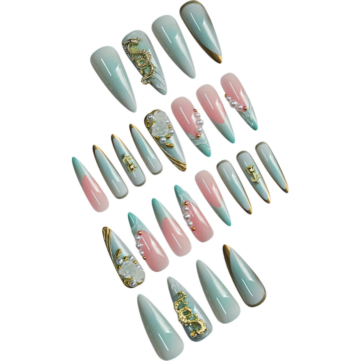 Decorative Stiletto Press-On Nail Art Extensions Kalsten