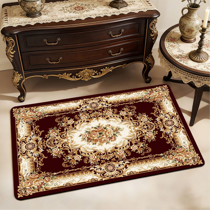 Vintage Floral Design Bath Mat Kalsten