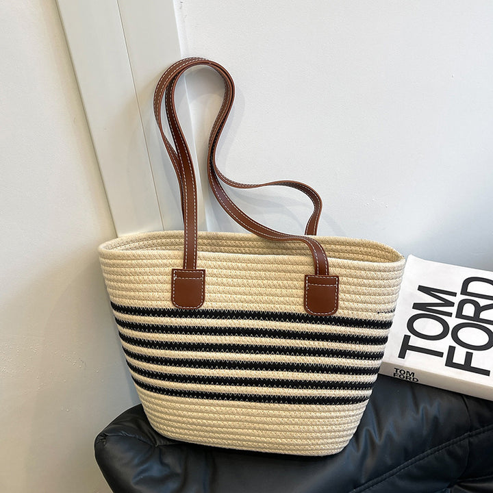 Striped Woven Beach Tote Bag Kalsten