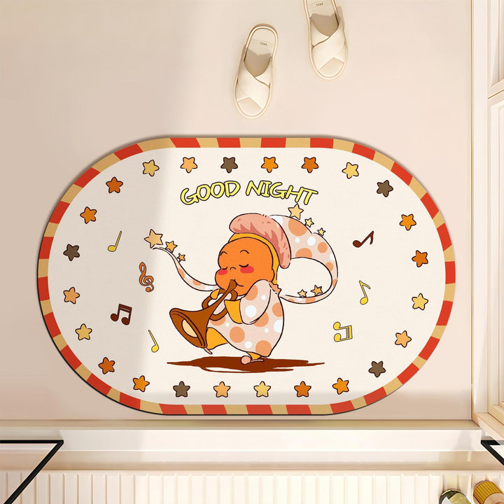 Cartoon-Themed Cushioned Bath Mat