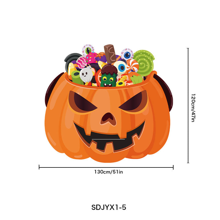 Large Halloween wall sticker vinyl with dancing skeletons and removable self-adhesive film