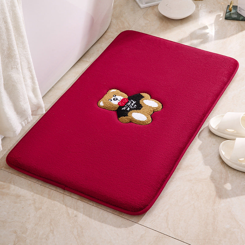 Cute Teddy Bear Plush Bath Mat Kalsten