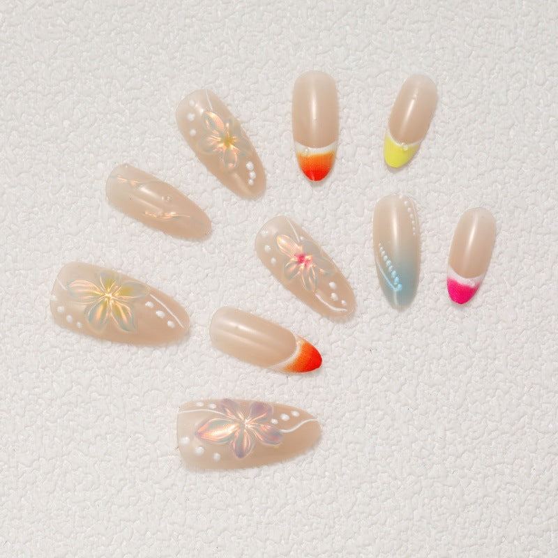 Artistic Nail Set with Floral Motifs Kalsten