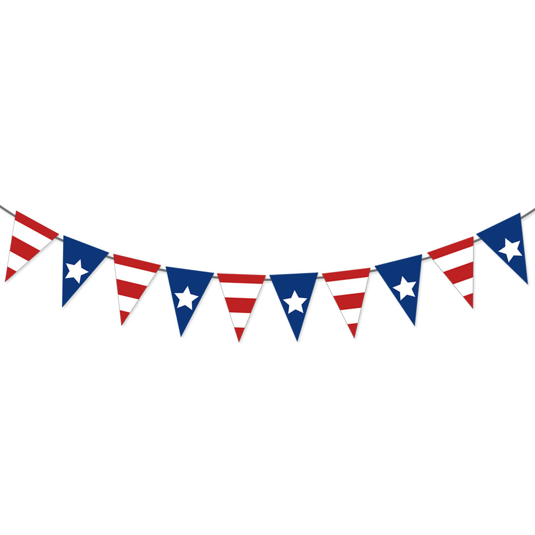 Unisex nan patriotic star and stripe multi-strand bunting garland banner set Kalsten