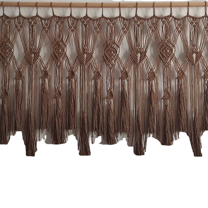 Macrame Curtain with Decorative Fringe Kalsten