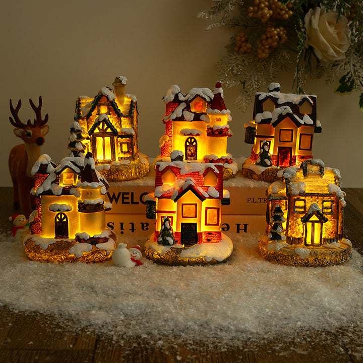 Illuminated Christmas village made of ceramic Kalsten