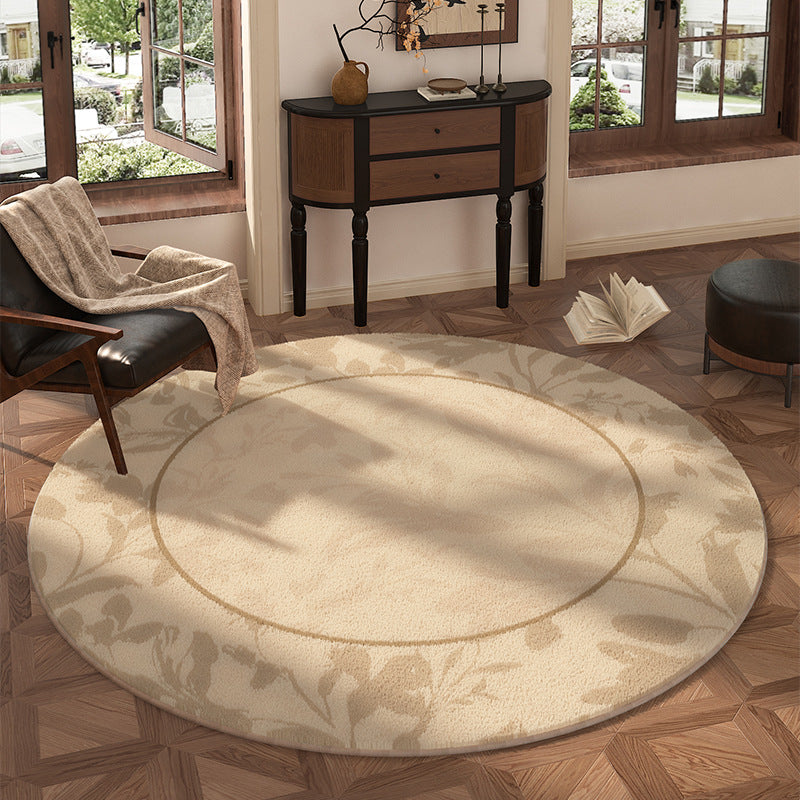 Round Floral Design Area Rug