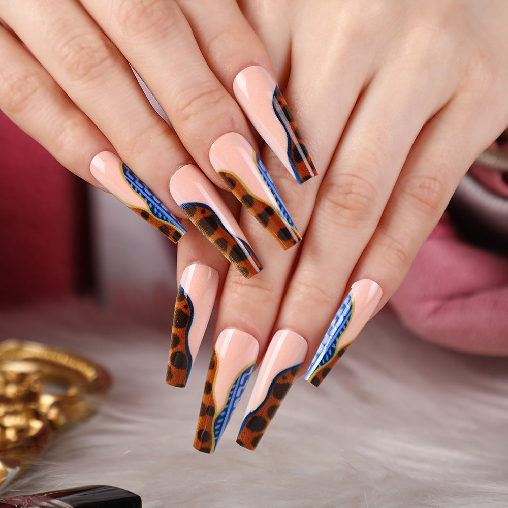Creative leopard pattern press-on nails Kalsten
