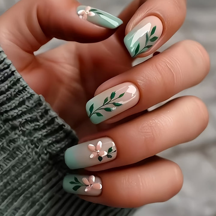 Floral Design Press-On Nail Set Kalsten