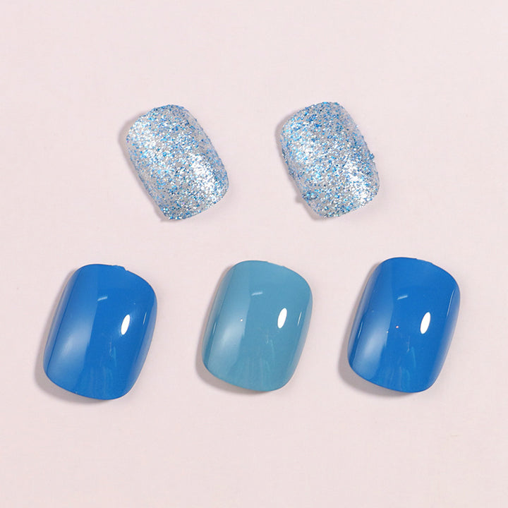 Artistic Press-On Nail Set with Sparkling Glitter Effect Kalsten