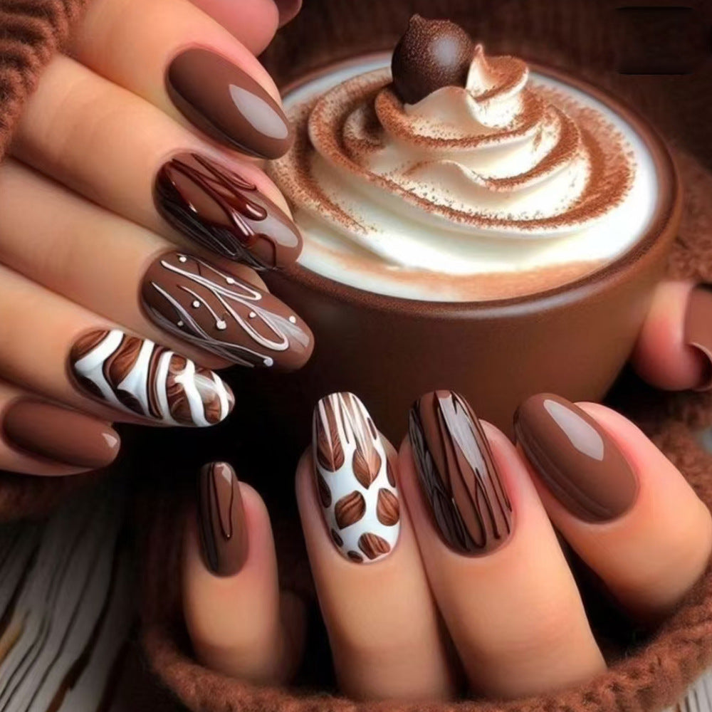 Artistic Chocolate-Themed Press-On Nails Kalsten