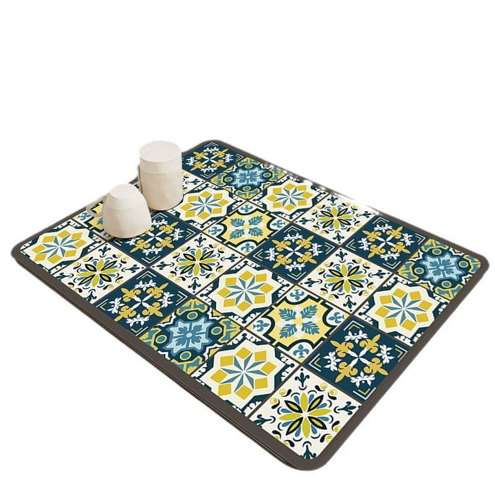 Elegant Mosaic Pattern Kitchen Mat Kalsten