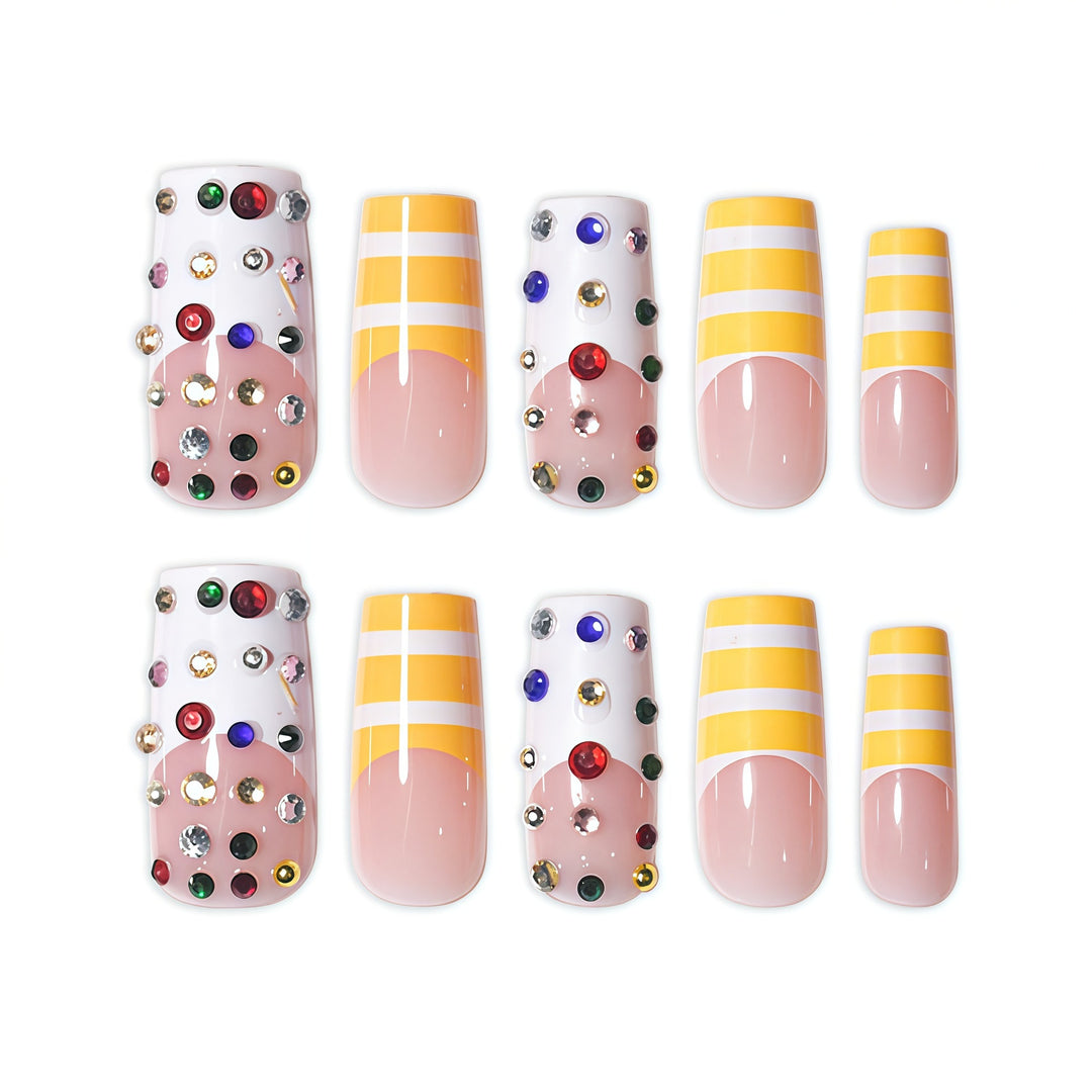 Decorative Long Press-On Nail Set Kalsten
