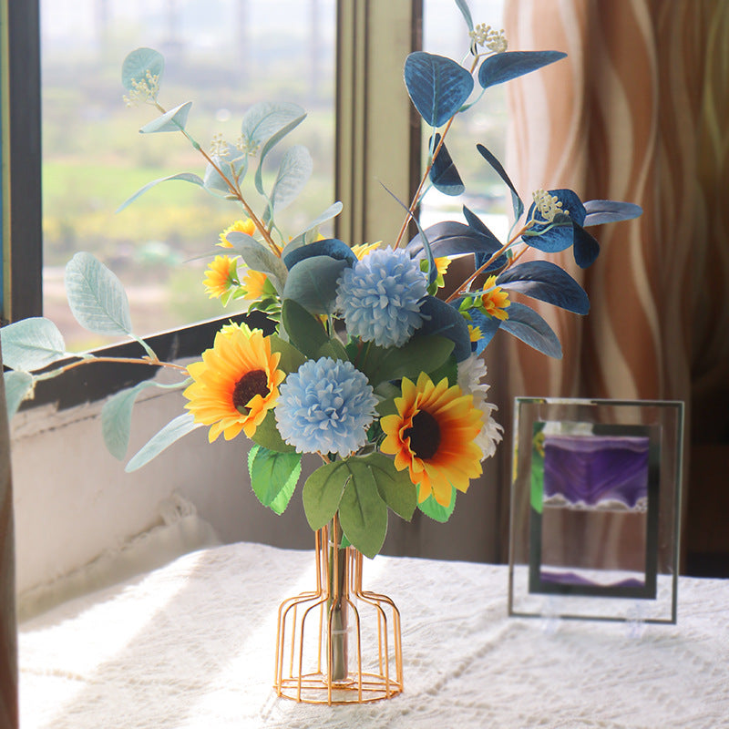 Lifelike Floral Arrangement in Elegant Vase