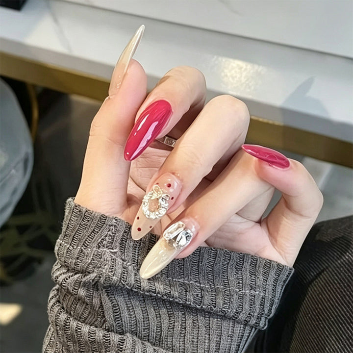 Acrylic nail set with elegant glitter accents Kalsten