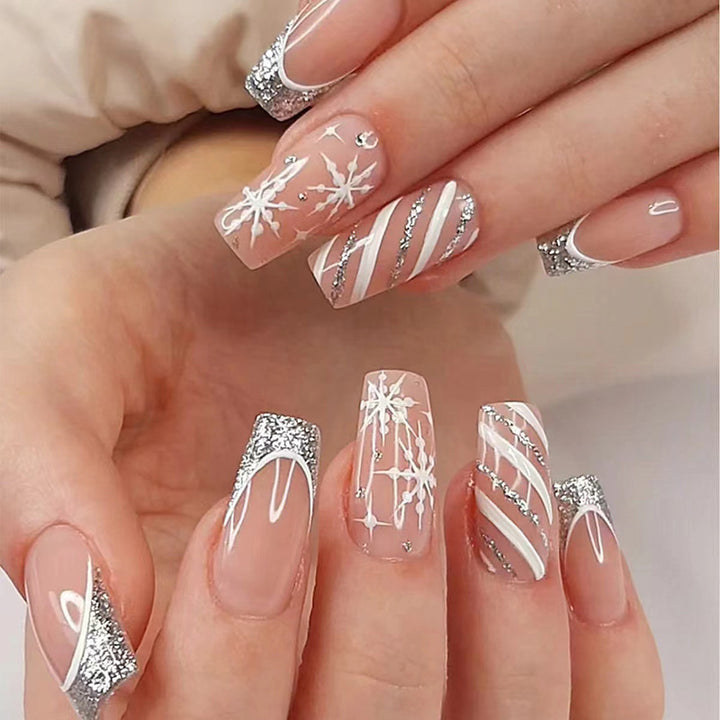 Glamorous nail tips with glitter tips Kalsten