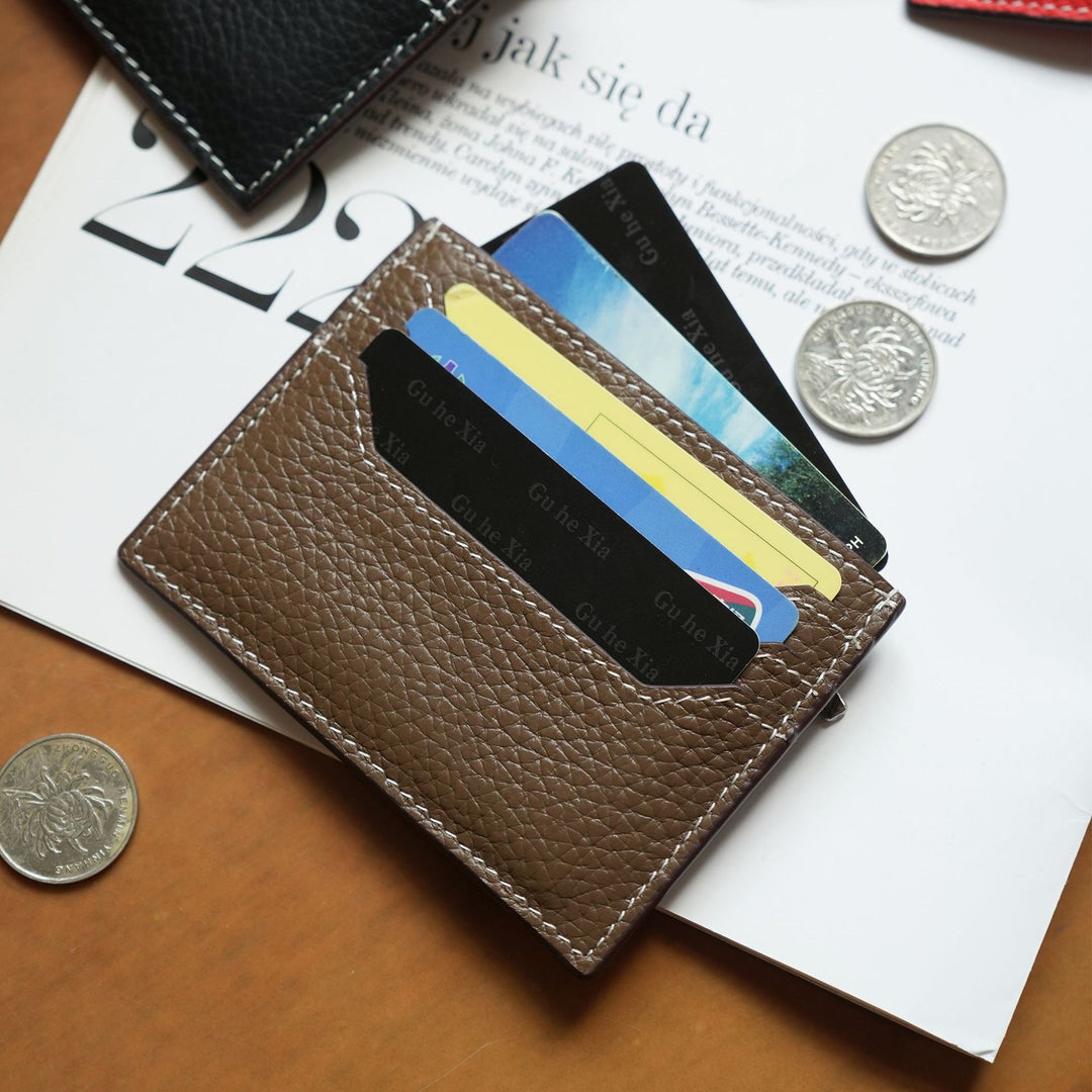 Textured Leather Card Wallet