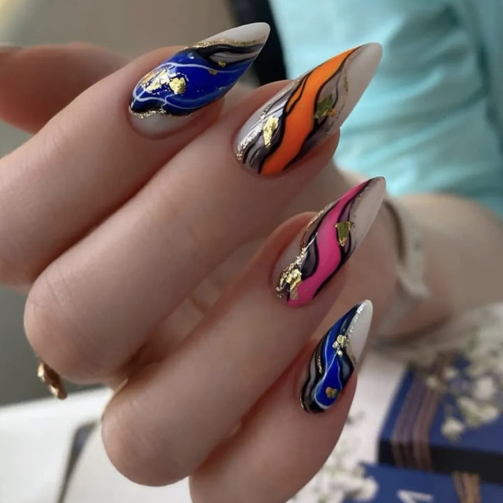 Artistic Marble Nail Art Extensions Kalsten