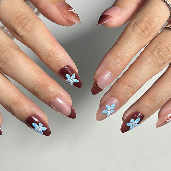 Elegant Floral Press-On Nail Set Kalsten