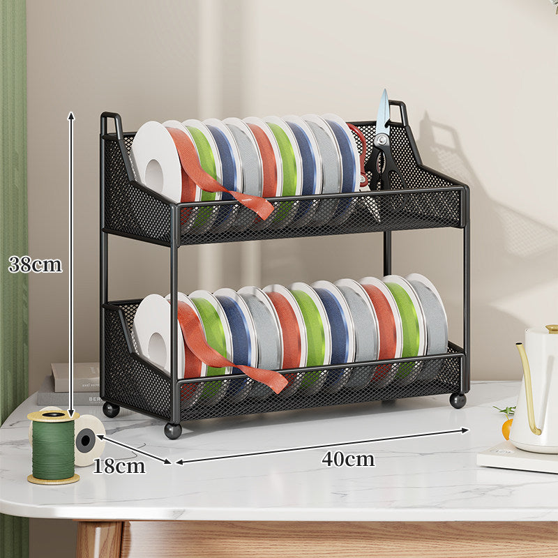 Ribbon Spool and Craft Supply Mesh Organizer Rack